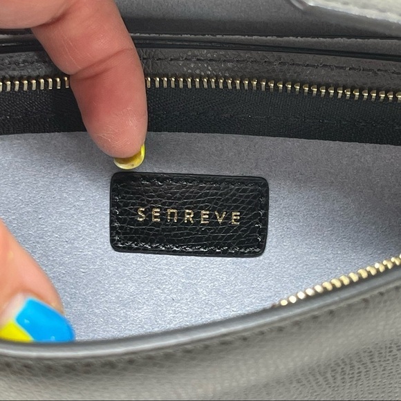 Senreve Black Leather Pebbled Convertible Belt Clutch Crossbody Bag - Picture 7 of 14